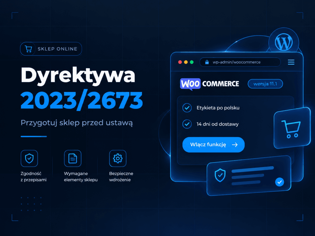 Dyrektywa 2023/2673. Przygotuj sklep przed ustawą. Panel WooCommerce 11.1: etykieta po polsku, 14 dni od dostawy, włącz funkcję